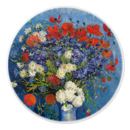 Vincent van Gogh - Vase met Cornbloemen en papaver Keramische Knop