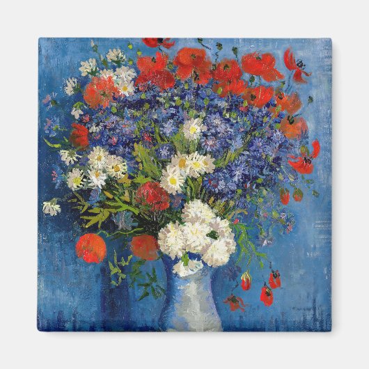 Vincent van Gogh - Vase met Cornbloemen en papaver Magneet (Voorkant)