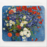 Vincent van Gogh - Vase met Cornbloemen en papaver Muismat<br><div class="desc">Vase with Cornflower and Poppies - Vincent van Gogh,  Oil on Canvas,  1887,  Paris</div>