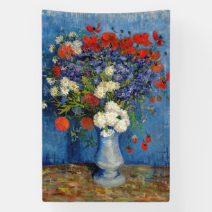 Vincent van Gogh - Vase met Cornbloemen en papaver Spandoek