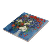 Vincent van Gogh - Vase met Cornbloemen en papaver Tegeltje (Zijkant)