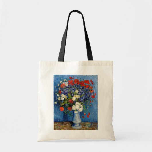 Vincent van Gogh - Vase met Cornbloemen en papaver Tote Bag (Voorkant)