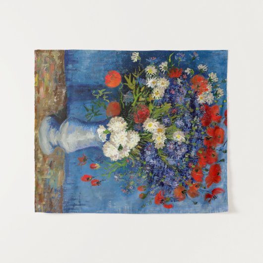 Vincent van Gogh - Vase met Cornbloemen en papaver Wandkleed (Voorkant (horizontaal))