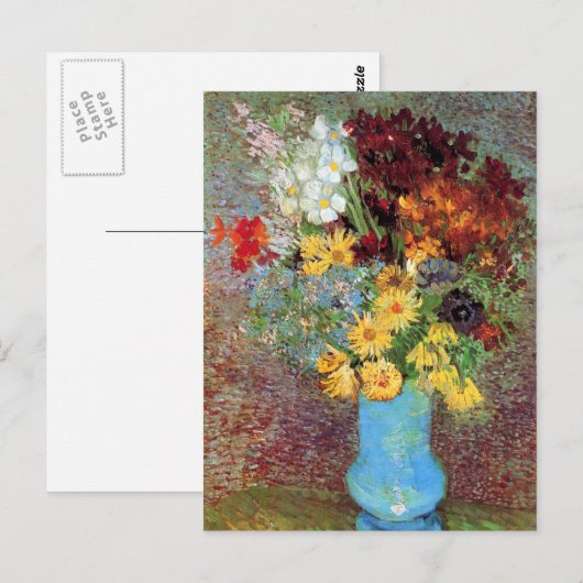Vincent van Gogh - Vase met Dagen en Anemones Briefkaart (Voorkant / Achterkant)