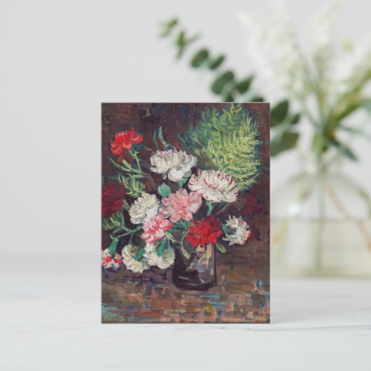 Vincent van Gogh Vase met het Briefkaart van de an (Staand voorkant)