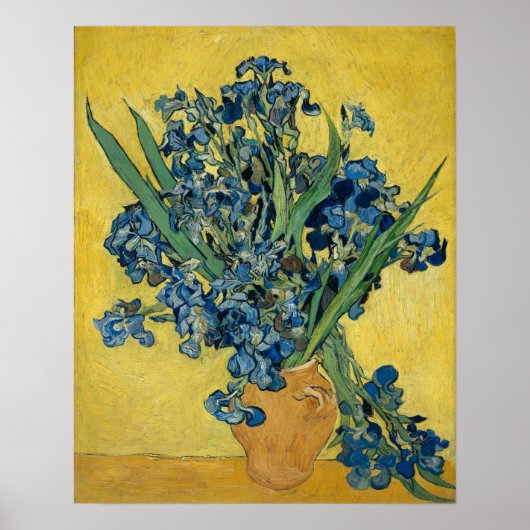 Vincent van Gogh Vase met Irise Floral GalleryHD Poster (Voorkant)