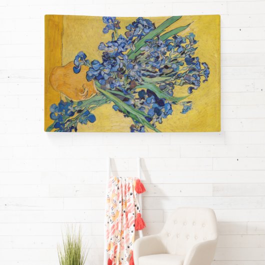 Vincent van Gogh - Vase met Irises Spandoek (Insitu)