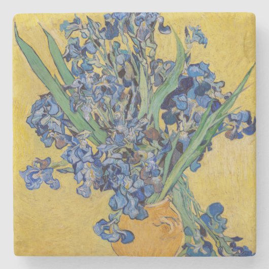 Vincent van Gogh - Vase met Irises Stenen Onderzetter (Voorkant)