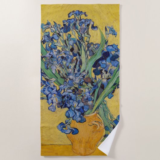 Vincent van Gogh - Vase met Irises Strandlaken (Voorkant)