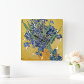 Vincent van Gogh - Vase met Irises Vierkante Klok (Huis)