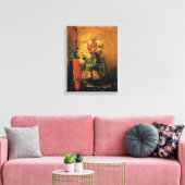 Vincent Van Gogh - Vase met karnalen Fine Art Canvas Afdruk (Insitu (Woonkamer))