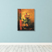 Vincent Van Gogh - Vase met karnalen Fine Art Canvas Afdruk (Insitu (Houten vloer))