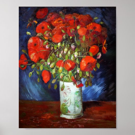 Vincent Van Gogh Vase met Red Poppies Fine Art Poster (Voorkant)