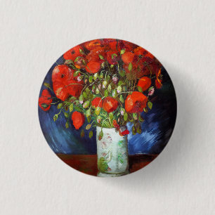 Vincent Van Gogh Vase met Red Poppies Fine Art Ronde Button 3,2 Cm
