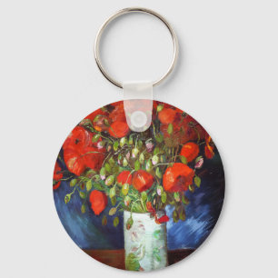 Vincent Van Gogh Vase met Red Poppies Fine Art Sleutelhanger