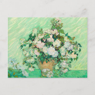 Vincent Van Gogh Vase met roze Roses Fine Art Briefkaart