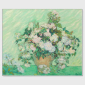 Vincent Van Gogh Vase met roze Roses Fine Art Cadeaupapier (Vlak)