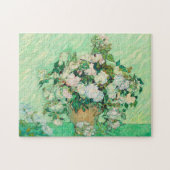 Vincent Van Gogh Vase met roze Roses Fine Art Legpuzzel (Horizontaal)