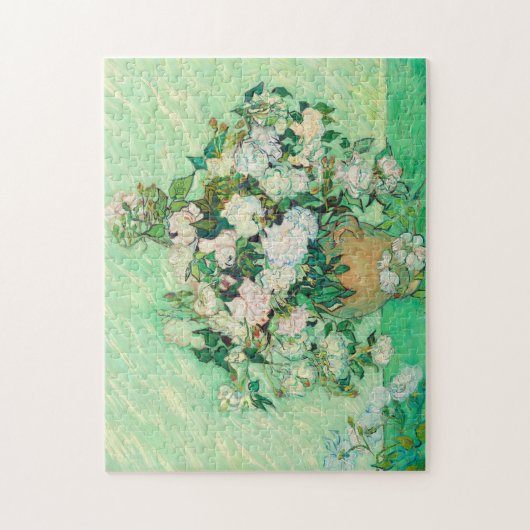 Vincent Van Gogh Vase met roze Roses Fine Art Legpuzzel (Verticaal)