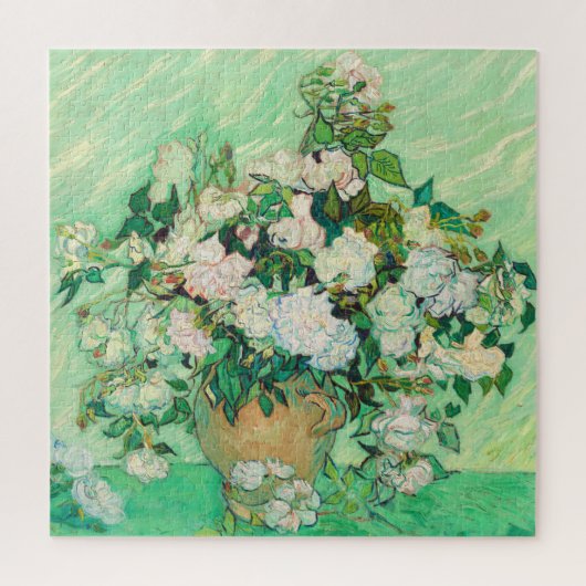 Vincent Van Gogh Vase met roze Roses Fine Art Legpuzzel (Verticaal)