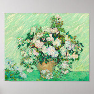 Vincent Van Gogh Vase met roze Roses Fine Art Poster