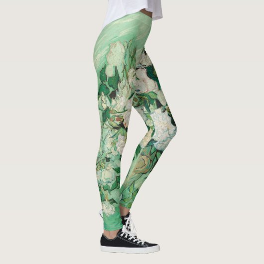 Vincent van Gogh Vase met roze Roses GalleryHD Leggings (Rechts)