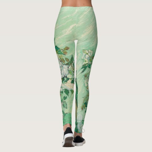 Vincent van Gogh Vase met roze Roses GalleryHD Leggings (Achterkant)