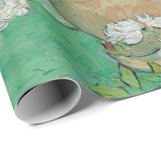 Vincent van Gogh Vase met roze rozen Cadeaupapier (Rol Hoek)