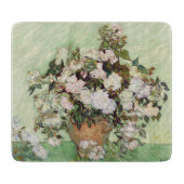 Vincent Van Gogh Vase met roze rozen Floral Art Snijplank (Voorkant)