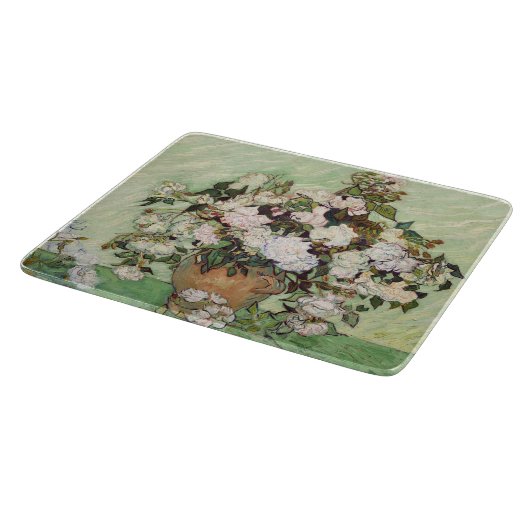Vincent Van Gogh Vase met roze rozen Floral Art Snijplank (Hoek)