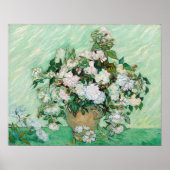 Vincent van Gogh Vase met roze rozen Poster (Voorkant)