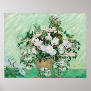 Vincent van Gogh Vase met roze rozen Poster