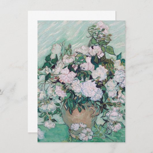 Vincent Van Gogh - Vase met Rozen, 1890 Bedankkaart (Voorkant / Achterkant)