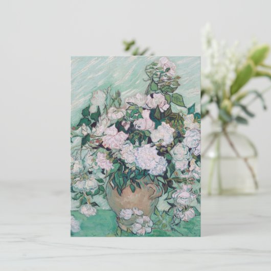Vincent Van Gogh - Vase met Rozen, 1890 Bedankkaart (Staand voorkant)