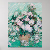 Vincent Van Gogh - Vase met Rozen, 1890 Poster (Voorkant)