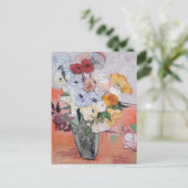 Vincent van Gogh - Vase met Rozen en Anemones Briefkaart (Staand voorkant)