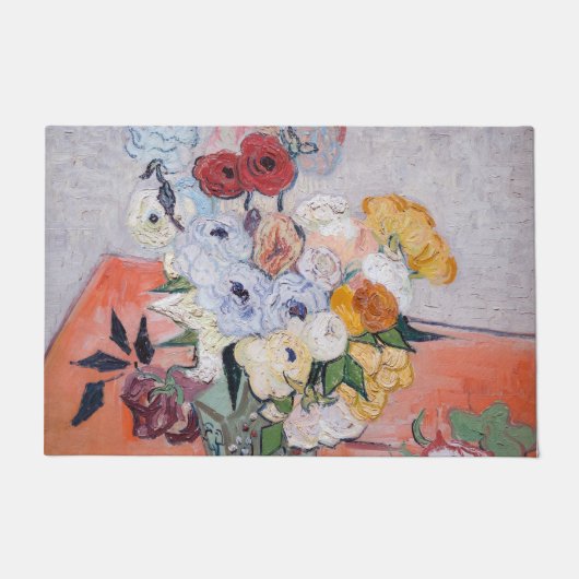 Vincent van Gogh - Vase met Rozen en Anemones Deurmat (Voorkant)