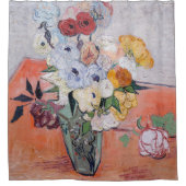 Vincent van Gogh - Vase met Rozen en Anemones Douchegordijn (Voorkant)