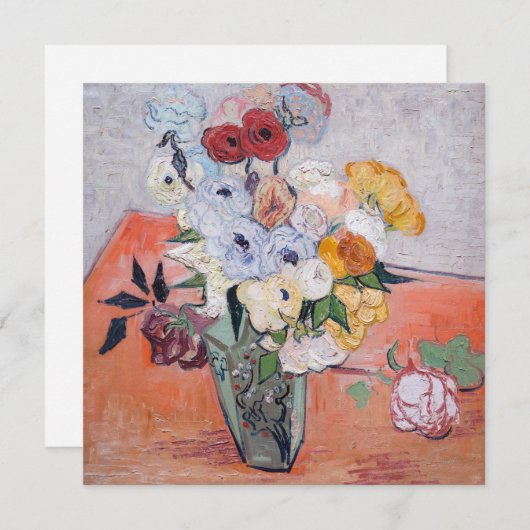 Vincent van Gogh - Vase met Rozen en Anemones Kaart (Voorkant / Achterkant)