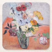 Vincent van Gogh - Vase met Rozen en Anemones Kartonnen Onderzetters (Voorkant)