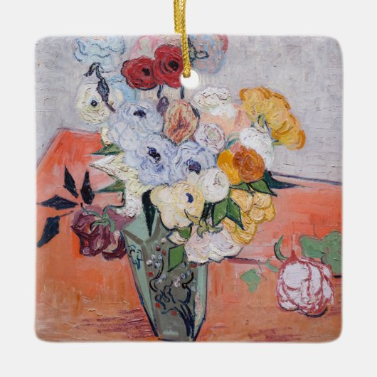 Vincent van Gogh - Vase met Rozen en Anemones Keramisch Ornament (Voorkant)