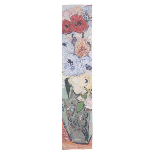Vincent van Gogh - Vase met Rozen en Anemones Korte Tafelloper (Voorkant)