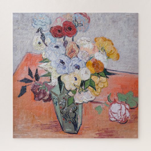 Vincent van Gogh - Vase met Rozen en Anemones Legpuzzel (Verticaal)