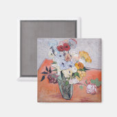 Vincent van Gogh - Vase met Rozen en Anemones Magneet (Voorkant / Achterkant)