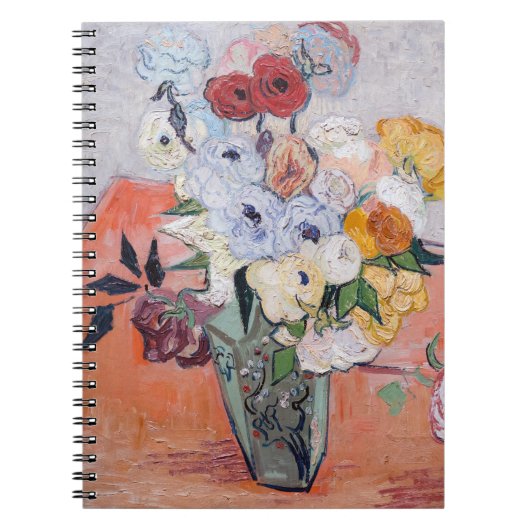 Vincent van Gogh - Vase met Rozen en Anemones Notitieboek (Voorkant)