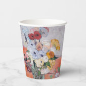 Vincent van Gogh - Vase met Rozen en Anemones Papieren Bekers (Voorkant)