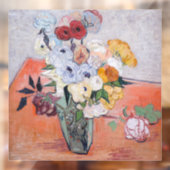 Vincent van Gogh - Vase met Rozen en Anemones Raamsticker (Vel 2)