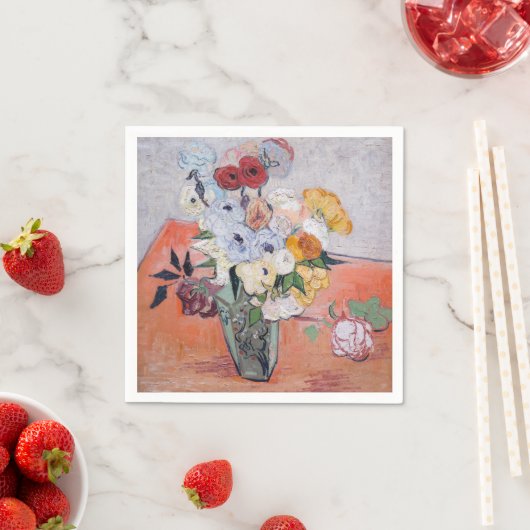 Vincent van Gogh - Vase met Rozen en Anemones Servet (Insitu)