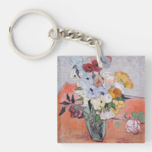 Vincent van Gogh - Vase met Rozen en Anemones Sleutelhanger