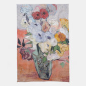 Vincent van Gogh - Vase met Rozen en Anemones Theedoek (Verticaal)